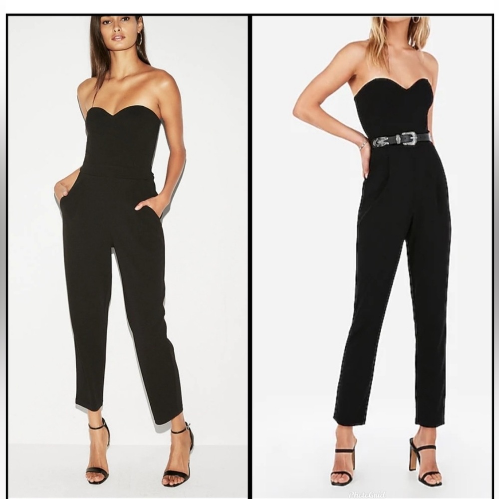 Express Black Strapless Jumpsuit